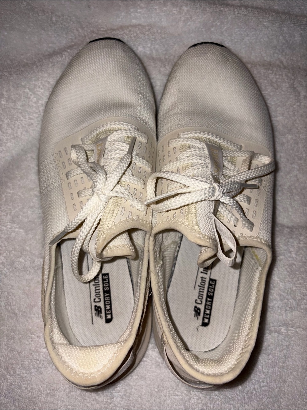 New Balance Women’s Knit Lace-Up Sneakers - Cream/Beige
